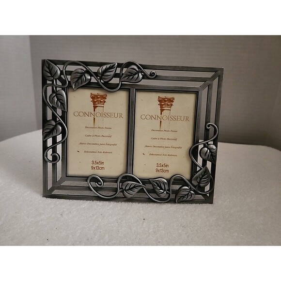 Connoisseur 3.5x5" Double Frame Decorative Pewter Frame - Picture 4 of 5
